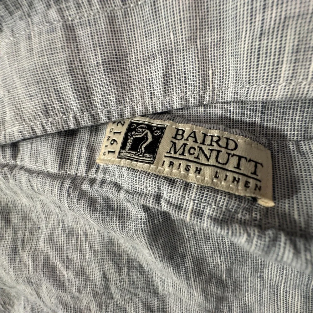 J.Crew‎ Shirt Mens L Blue Linen Cotton Baird McNutt Summer Vacation Breathable